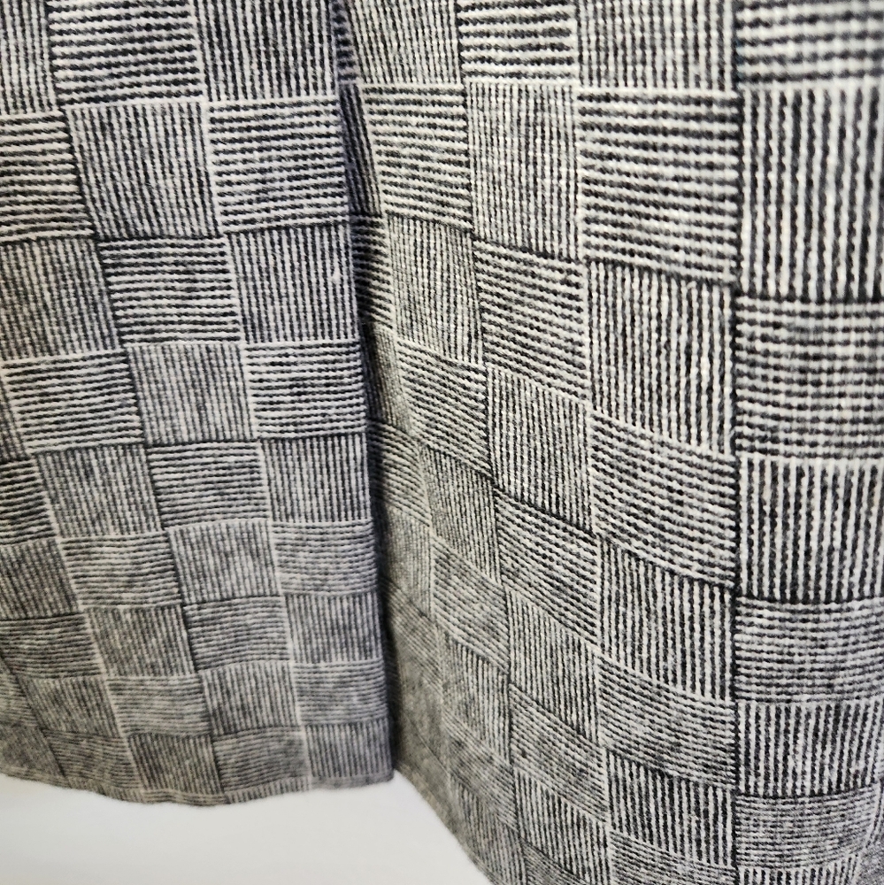 Vintage E.H. Woods Straight Pencil Skirt Women's Plaid Wool Blend Black White 12 - Picture 7 of 8